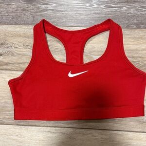 Nike Red Sports Bra with White Logo